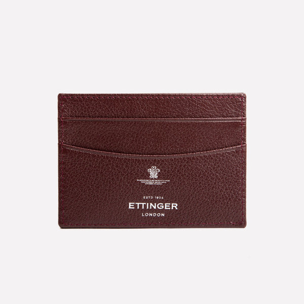 Ettinger Capra Flat Credit Card Case Bordeaux