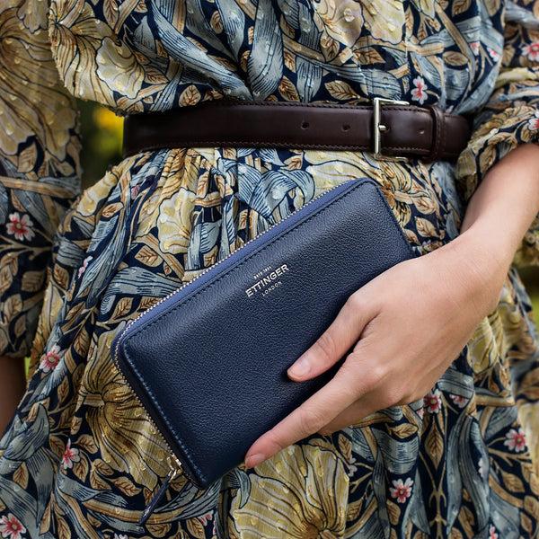 Ettinger Capra Large Zip-Around Purse Marine Blue