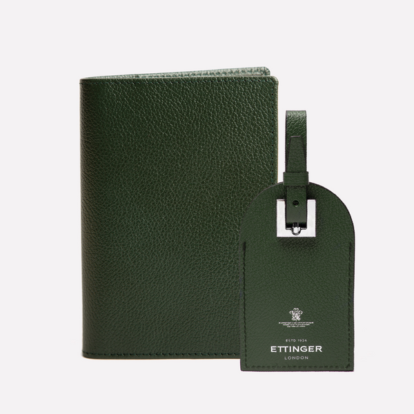 Ettinger Capra Passport Case & Luggage Tag Tan