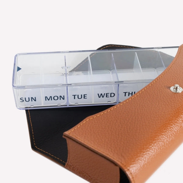 Ettinger Capra Travel Pill Case Set Tan