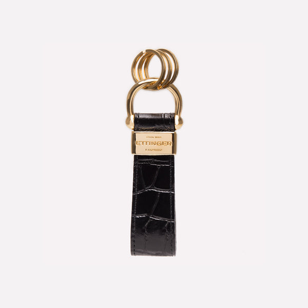 ettinger Croco Stirrup Keyring Ebony/Black