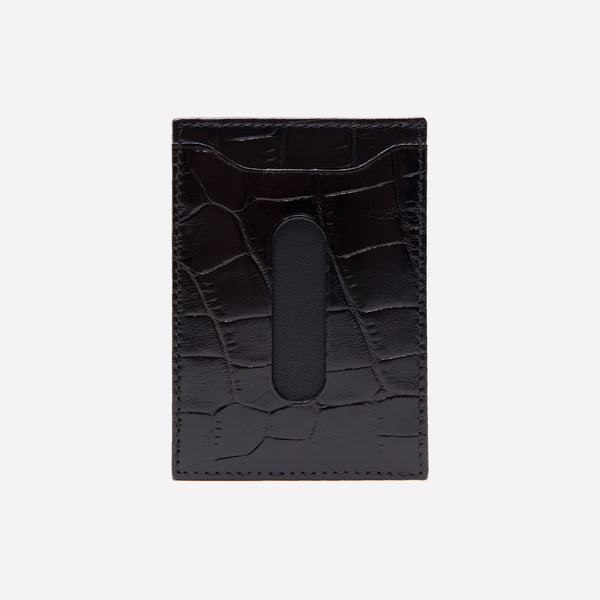 ettinger Croco Travel Pass Holder Ebony/Black