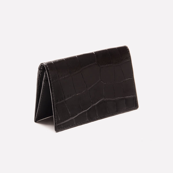 Ettinger Croco Visiting Card Case Ebony/Black