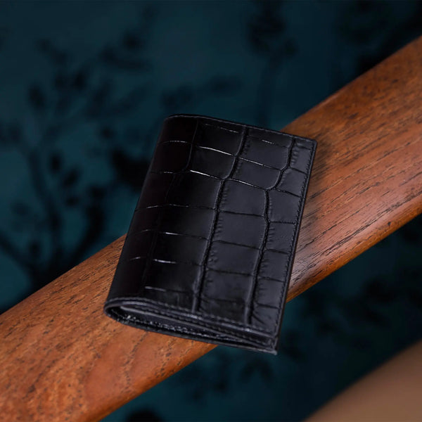 Ettinger Croco Visiting Card Case Ebony/Black