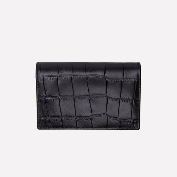 ettinger Croco Visiting Card Case Ebony/Black