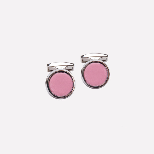 ettinger Lifestyle Round Cufflinks Pink/Silver
