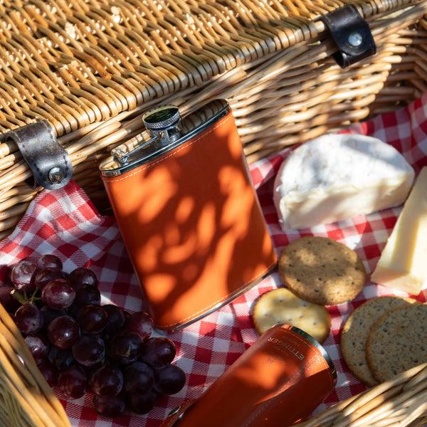 Ettinger Sterling 6oz Hip Flask Orange