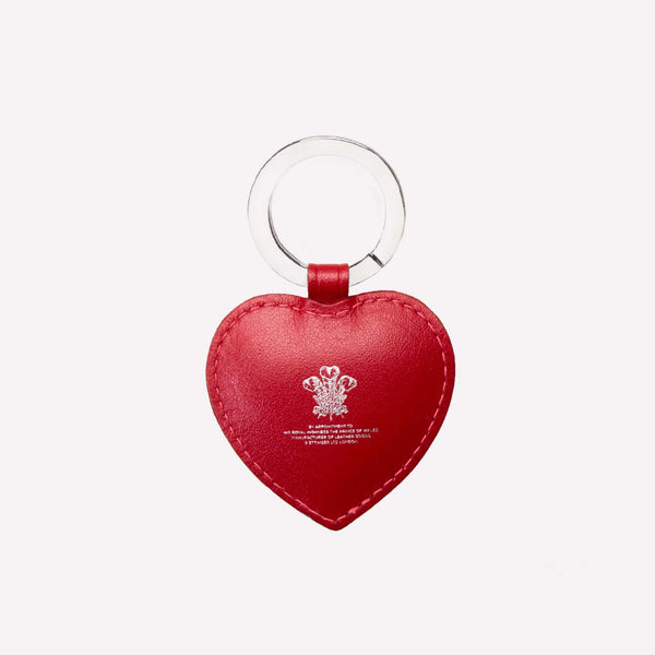 Ettinger Sterling Heart Key Fob Red