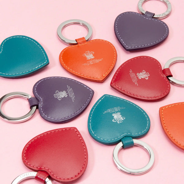 Ettinger Sterling Heart Key Fob Red