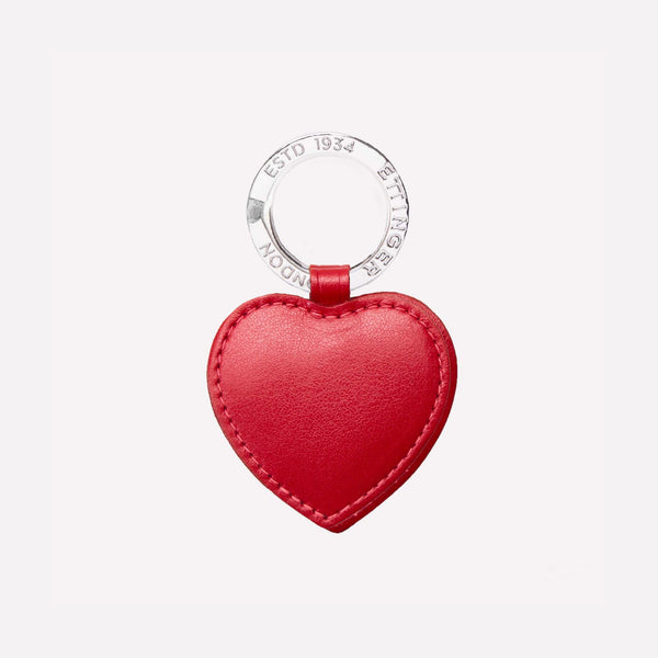 ettinger Sterling Heart Key Fob Red