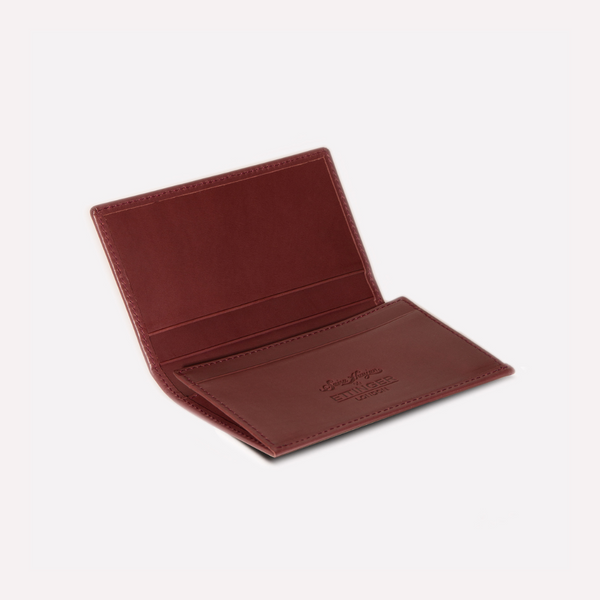 Ettinger Heritage Saira Hunjan X Ettinger Visiting Card Case Oxblood/Silver