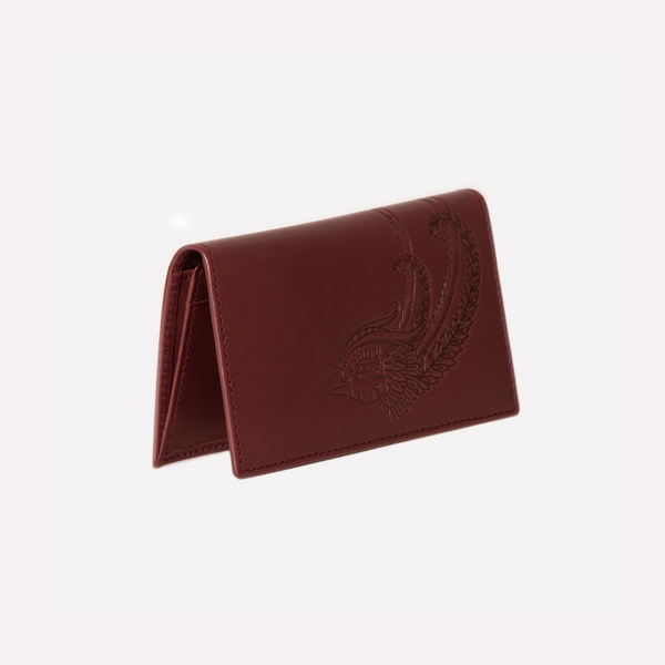 ettinger Heritage Saira Hunjan X Ettinger Visiting Card Case Oxblood/Silver