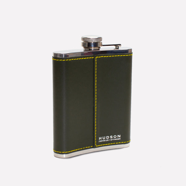 Ettinger Hudson Country Life X Ettinger 6oz Hip Flask Olive/Yellow