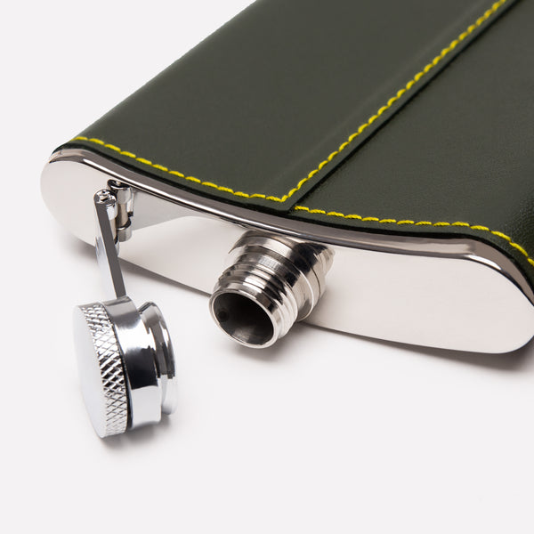 Ettinger Hudson Country Life X Ettinger 6oz Hip Flask Olive/Yellow