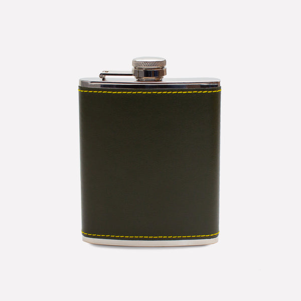ettinger Hudson Country Life X Ettinger 6oz Hip Flask Olive/Yellow