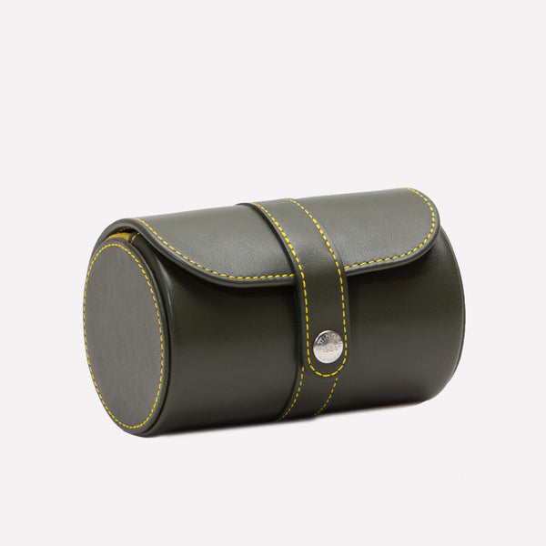ettinger Hudson Country Life X Ettinger Double Watch Roll Olive/Yellow