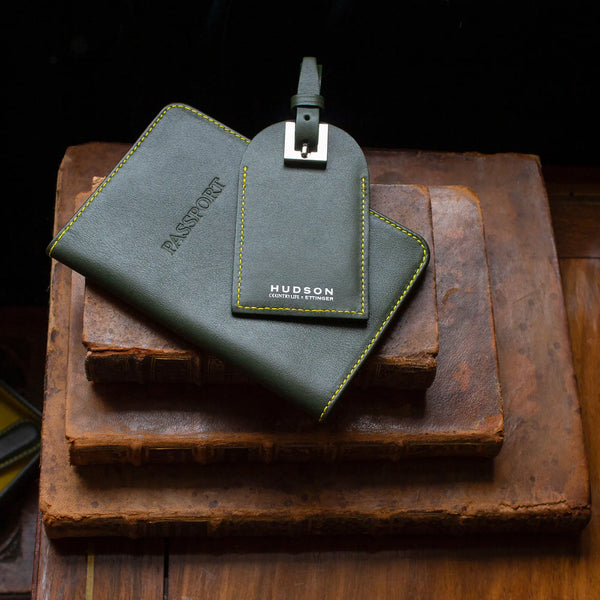 Ettinger Hudson Country Life X Ettinger Passport Case Olive/Yellow