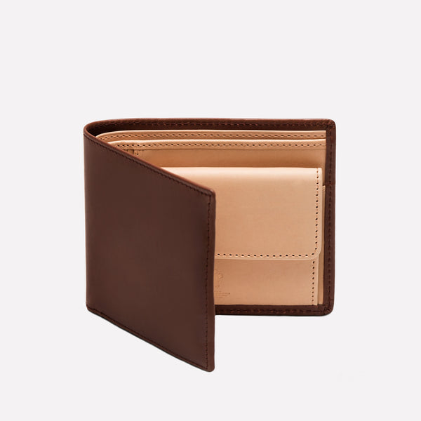 Ettinger Saint Crispin Billfold Wallet With 3 C/C & Coin Purse Bracken/Eggshell