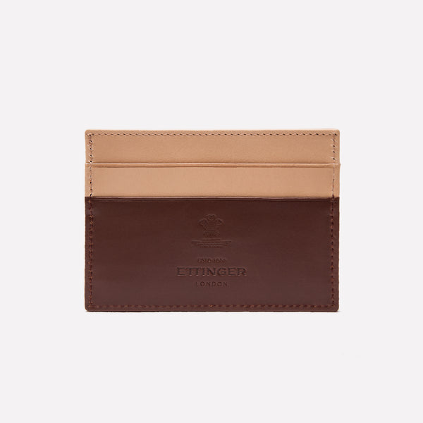 Ettinger Saint Crispin Flat Credit Card Case Bracken/Eggshell