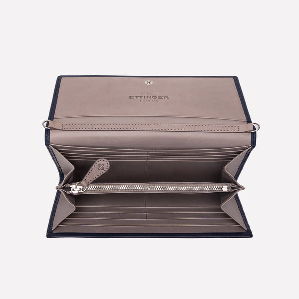 Ettinger Saint Crispin Large Flap-Over Purse Deep Sea/Dry Stone