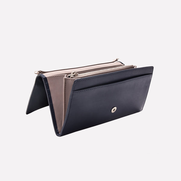 Ettinger Saint Crispin Large Flap-Over Purse Deep Sea/Dry Stone