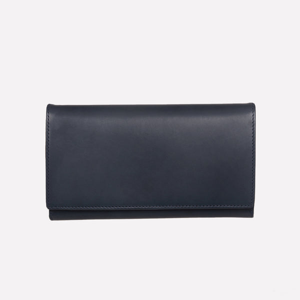 ettinger Saint Crispin Large Flap-Over Purse Deep Sea/Dry Stone