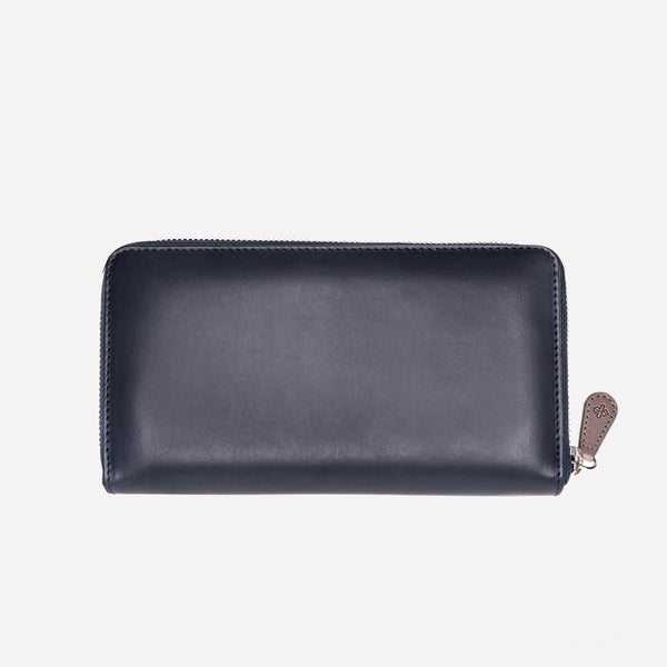 ettinger Saint Crispin Large Zip-Around Purse Deep Sea/Dry Stone