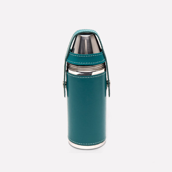 ettinger Sterling 8oz Hunter Flask with 4 Cups Turquoise