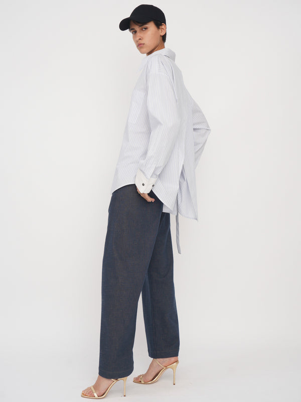 Eudon Choi Alene Shirt White And Blue Stripe