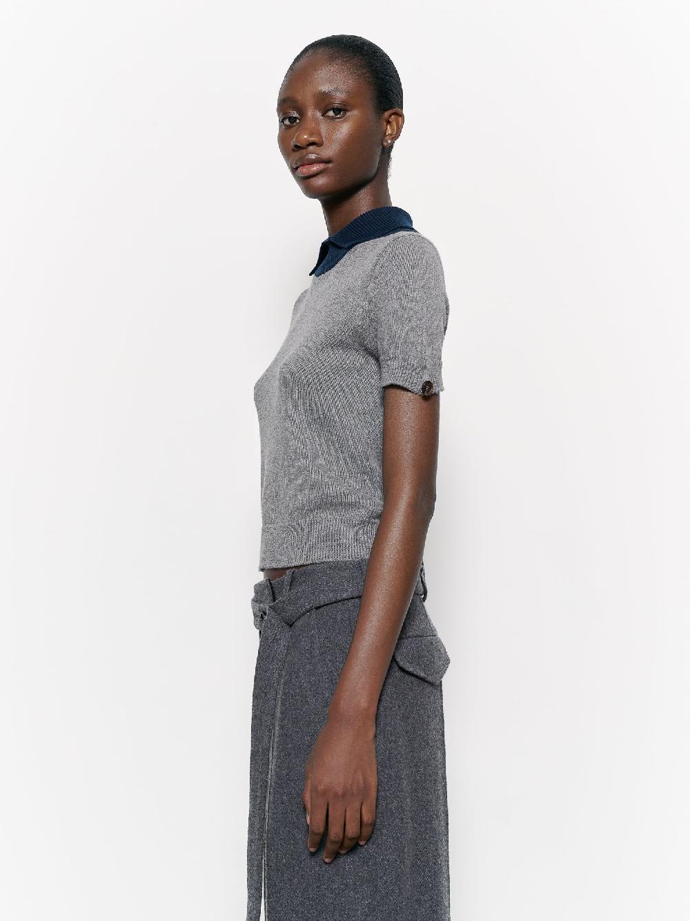 Eudon Choi Cleo Polo Knit Grey