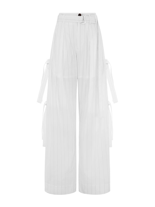Eudon Choi Yva Trousers White And Black Stripe
