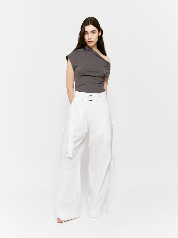 eudon choi Yva Trousers White and Black Stripe
