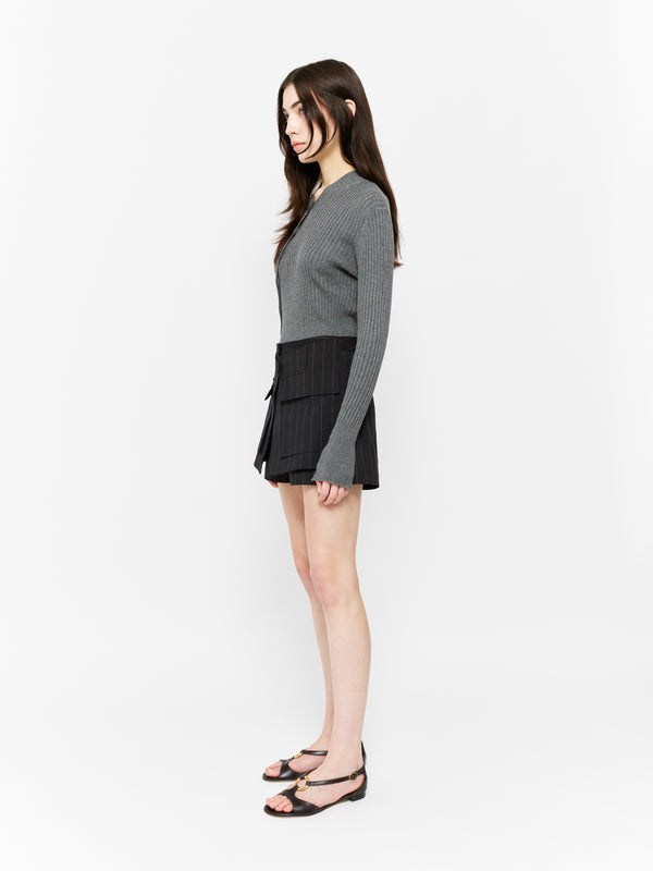 Eudon Choi Natasha Short Black And Off White Stripe