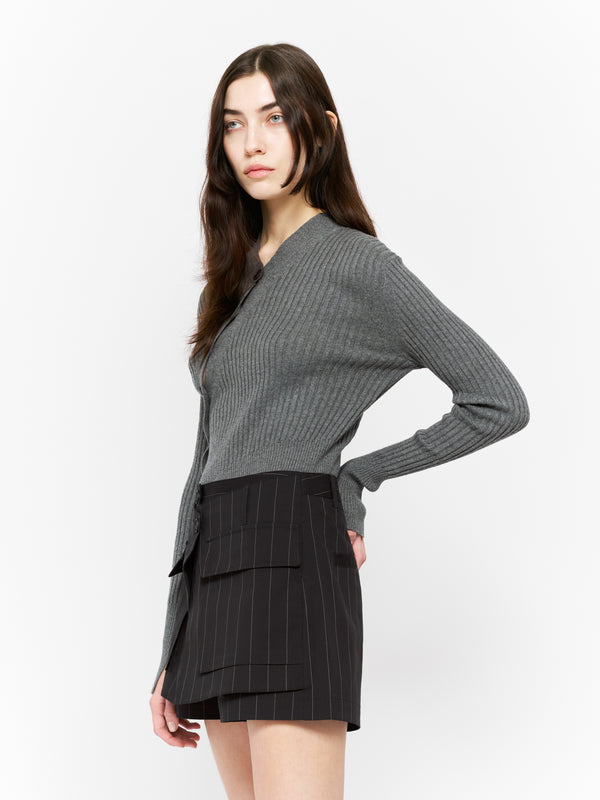 Eudon Choi Natasha Short Black And Off White Stripe
