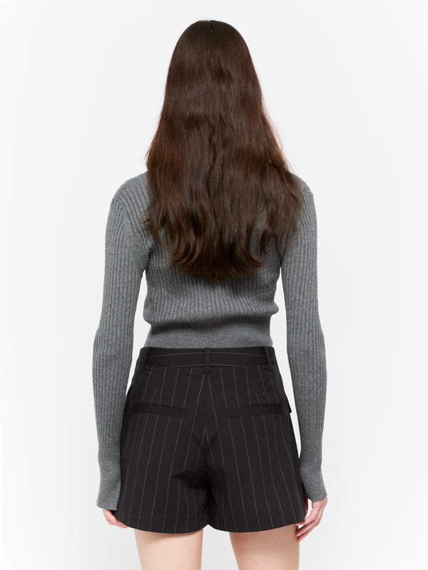 Eudon Choi Natasha Short Black And Off White Stripe