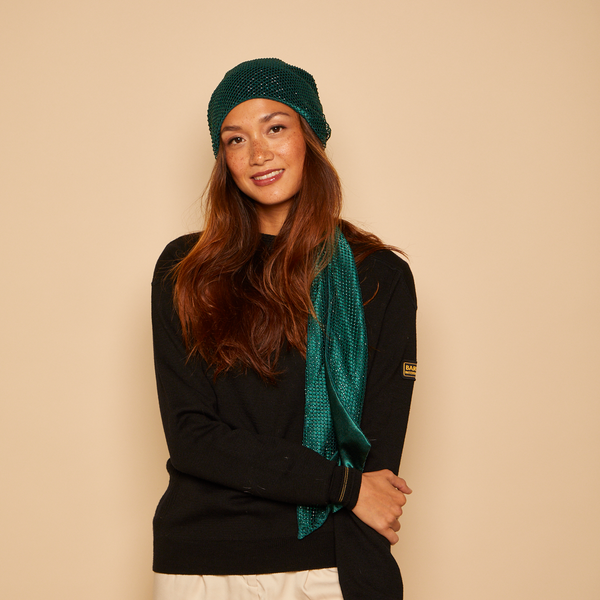 Eugenia Kim Gigi Crystal Mesh Headscarf