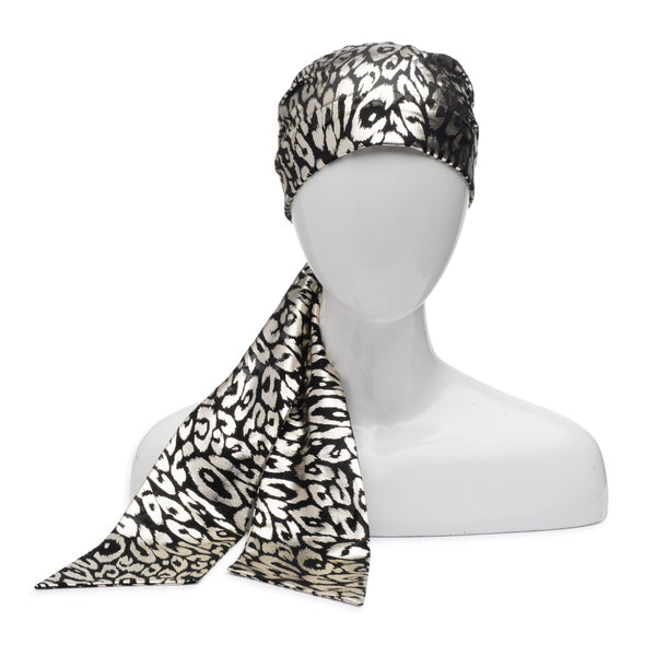 eugenia kim Gigi Leopard Metallic Headscarf