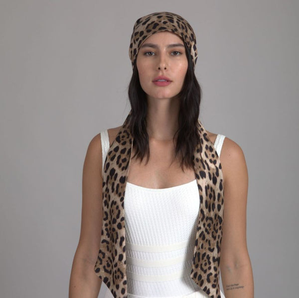 eugenia kim Gigi Leopard Satin Headscarf