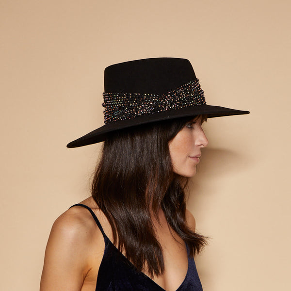 Eugenia Kim Harlowe Crystal Mesh Fedora