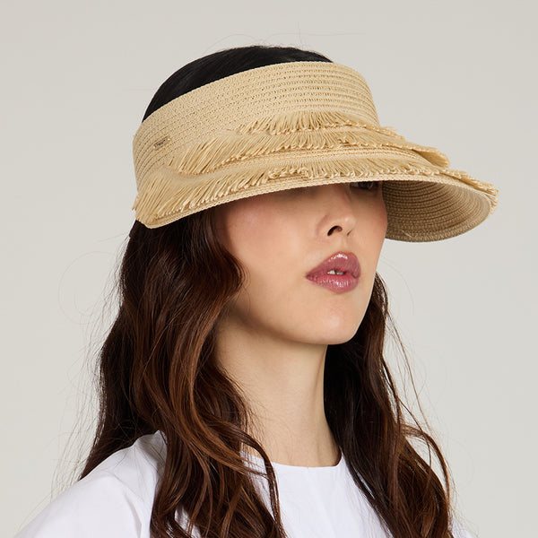 Eugenia Kim Lexi Lacquered Straw Visor