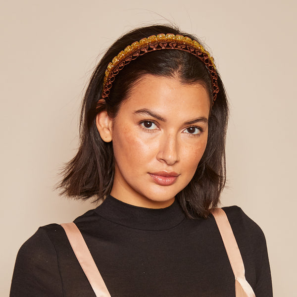 Eugenia Kim Rafaela Metallic Velvet Headband