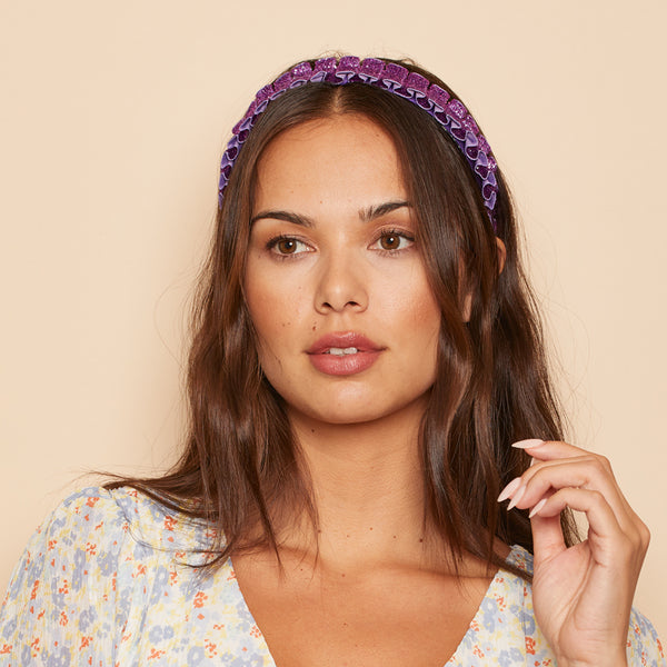 Eugenia Kim Rafaela Metallic Velvet Headband