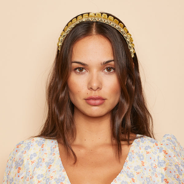 Eugenia Kim Rafaela Metallic Velvet Headband