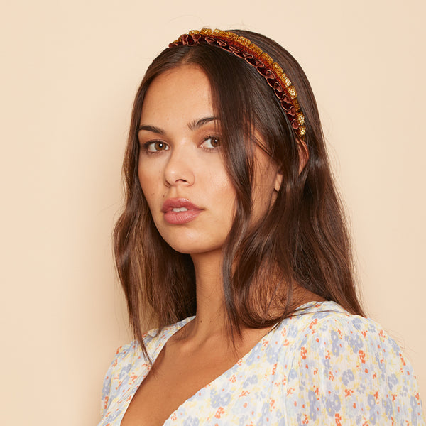 Eugenia Kim Rafaela Metallic Velvet Headband