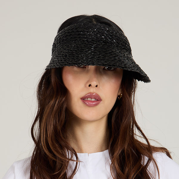 Eugenia Kim Ricky Lacquered Straw Visor