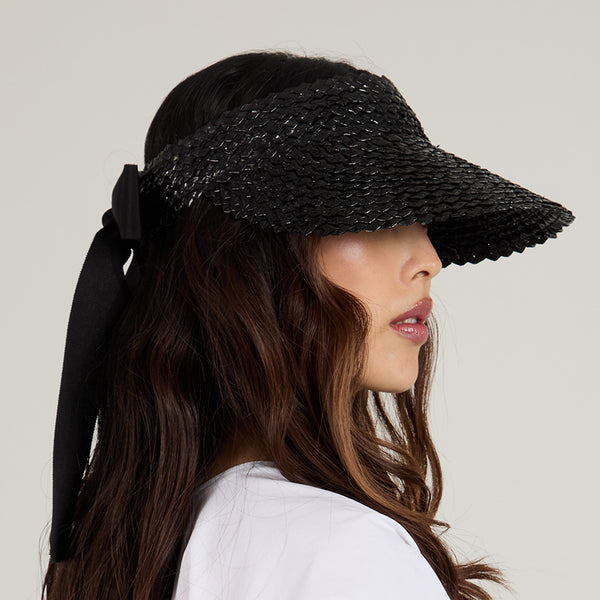 Eugenia Kim Ricky Lacquered Straw Visor