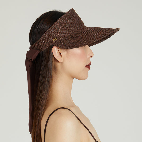 Eugenia Kim Ricky Metallic Toyo Packable Visor