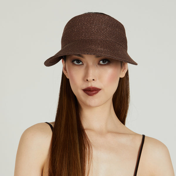 Eugenia Kim Ricky Metallic Toyo Packable Visor