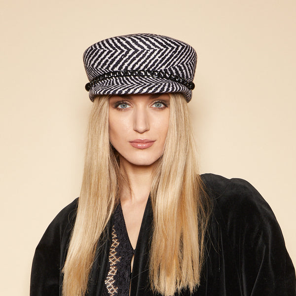 Eugenia Kim Sabrina In Black/Ivory Herringbone