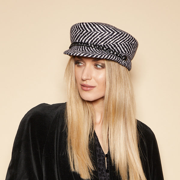 Eugenia Kim Sabrina In Black/Ivory Herringbone